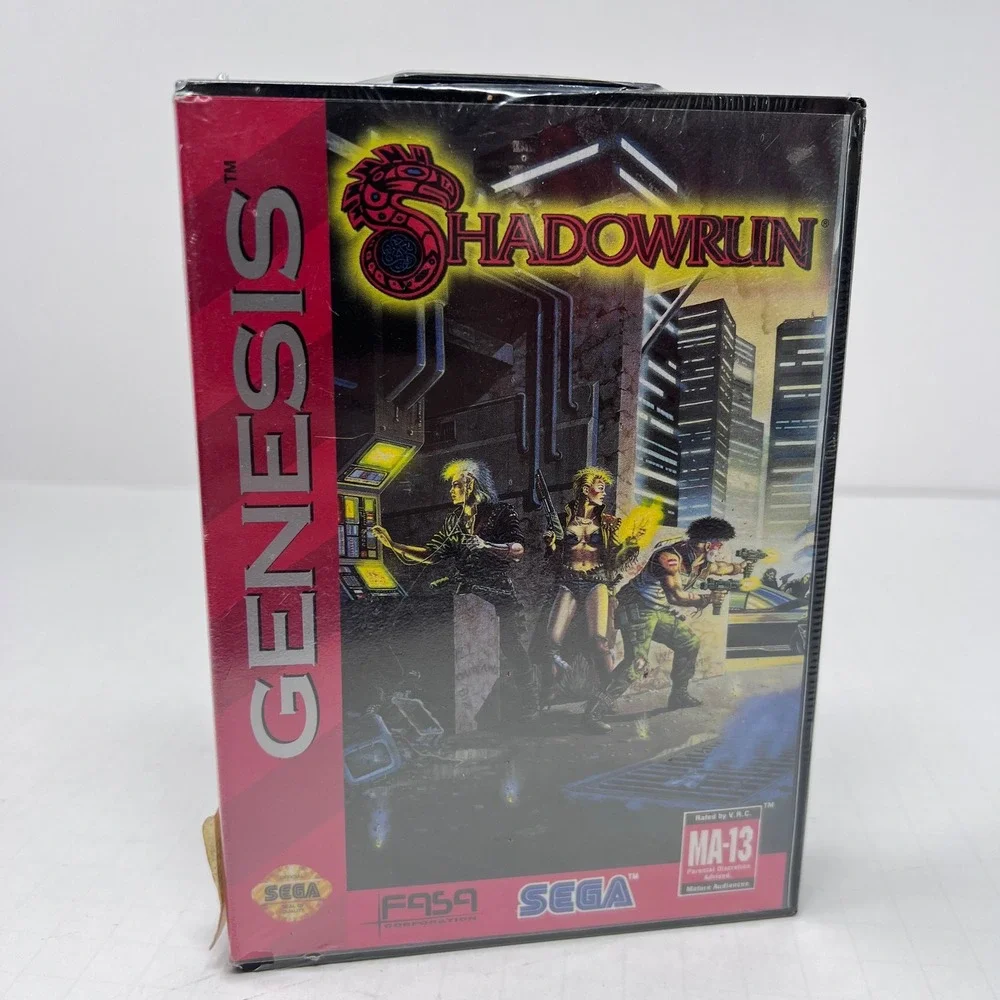 Sega Shadowrun Sega Genesis Black Red Cyberpunk RPG Sealed MA13 1994 Game
